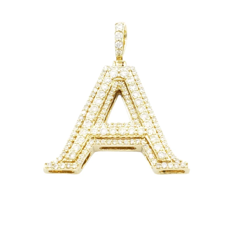 14k Gold Diamond Initial Pendant