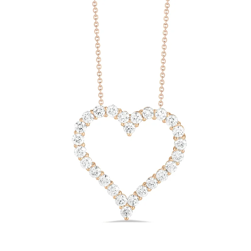 Diamond Large Heart Pendant Necklace