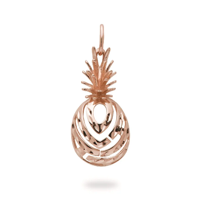 Aloha Pineapple Pendant in Rose Gold