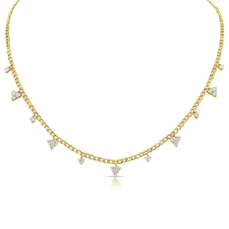 Diamond Cluster Drip Necklace