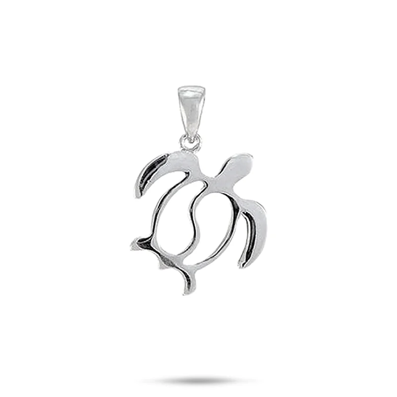 Honu Yin Yang Pendant in Sterling Silver - 20mm