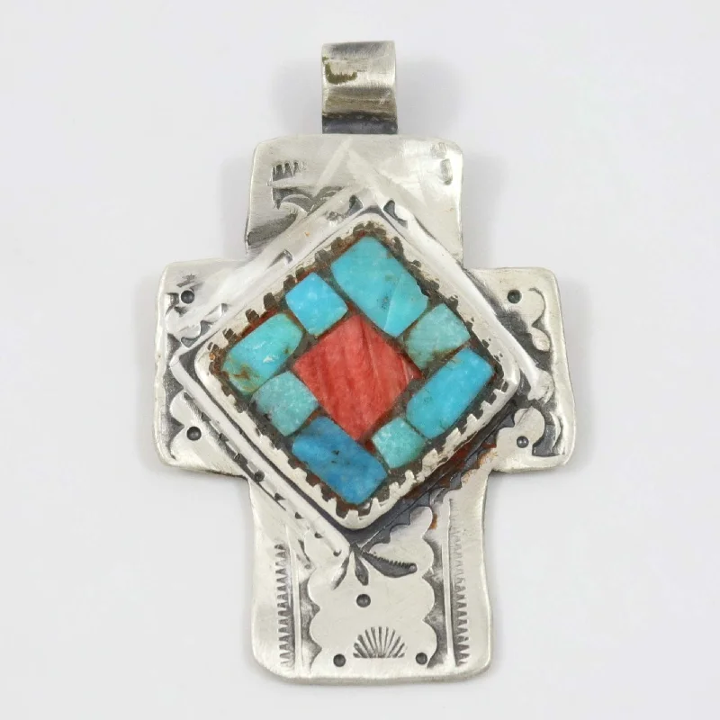 Inlay Cross Pendant