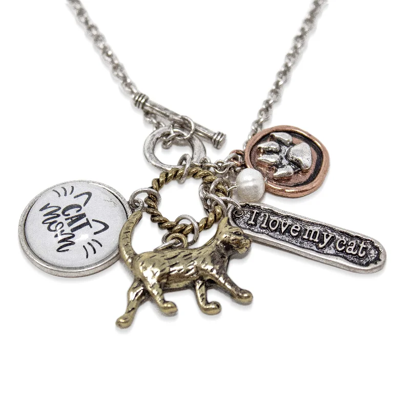 Inspirational Cat-Mom Necklace Three Tone