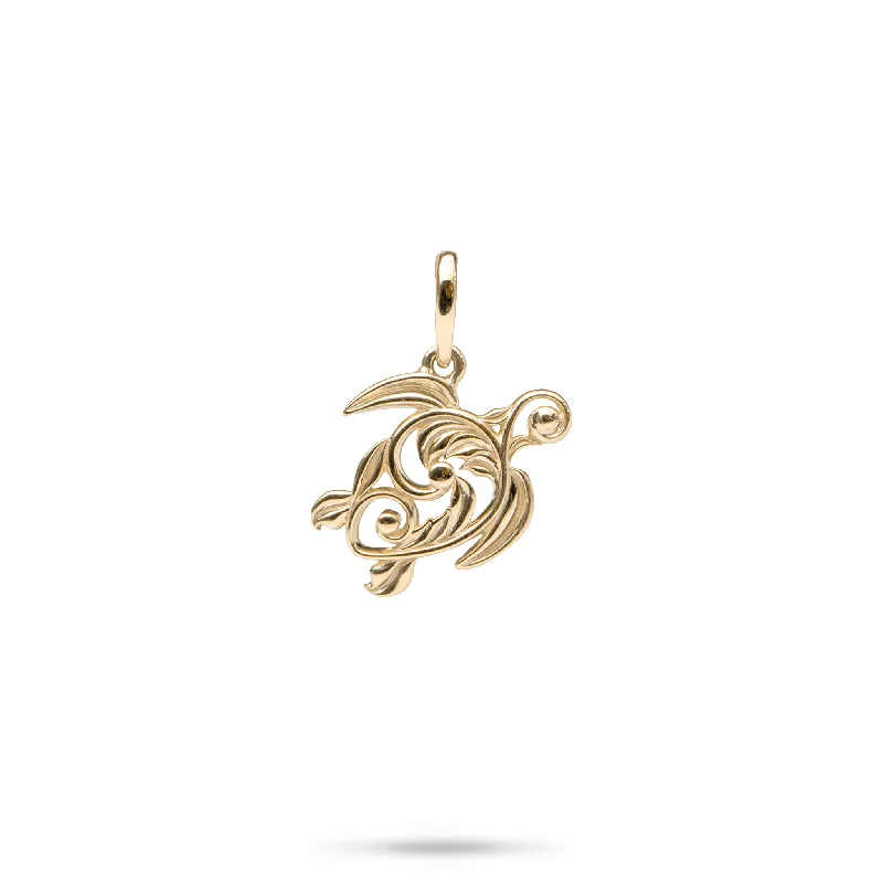 Living Heirloom Honu Pendant in Gold - 16mm