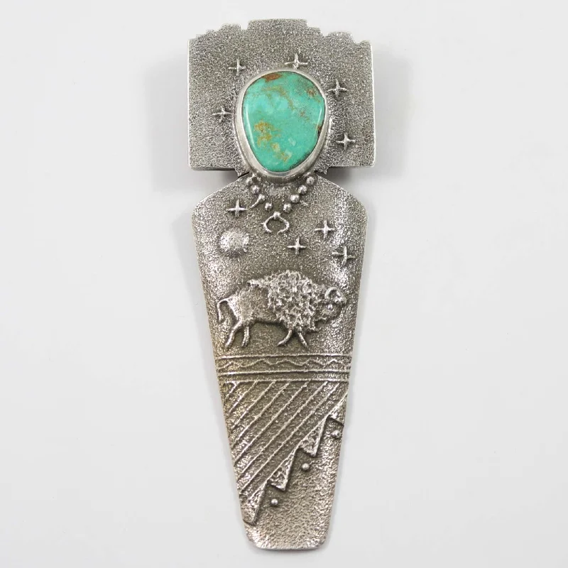 Royston Turquoise Pin and Pendant