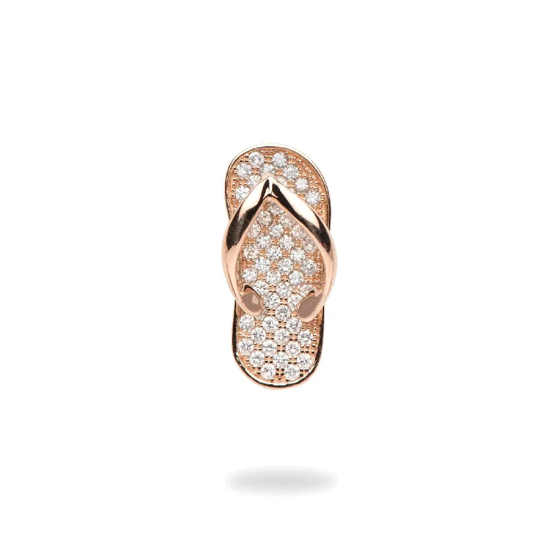 Slipper Pendant in Rose Gold with Diamonds - 18mm