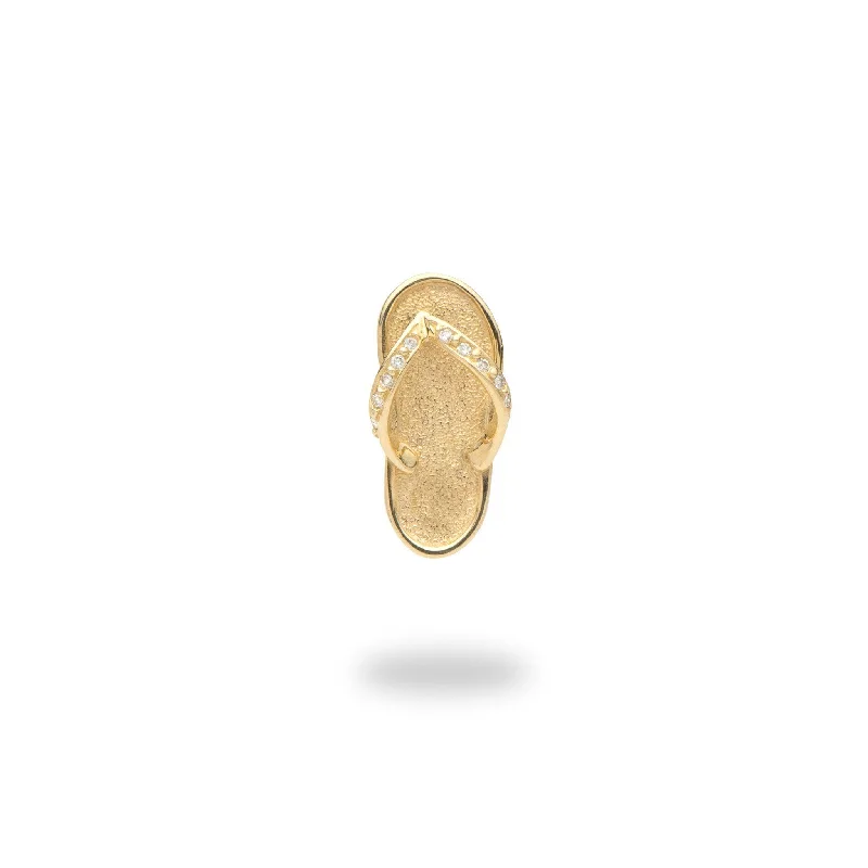 Slipper Pendant in Gold with Diamonds - 18mm