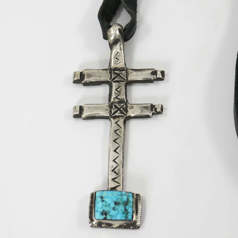 Turquoise Pueblo Cross Pendant