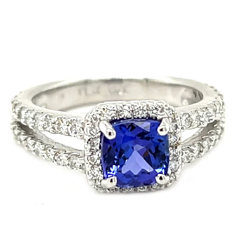 14 Karat White Gold Tanzanite Ring