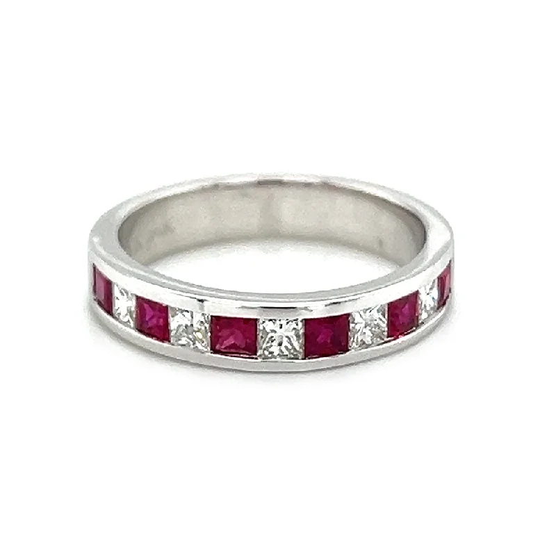 14 Karat White Ruby and Diamond Ring