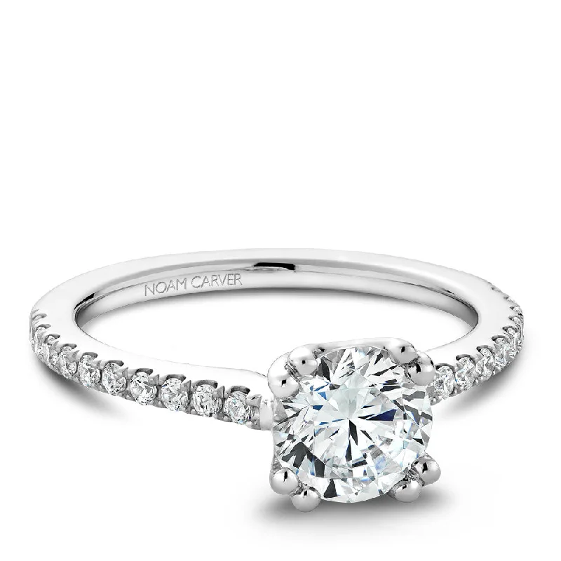 14K White Gold Engagement Ring