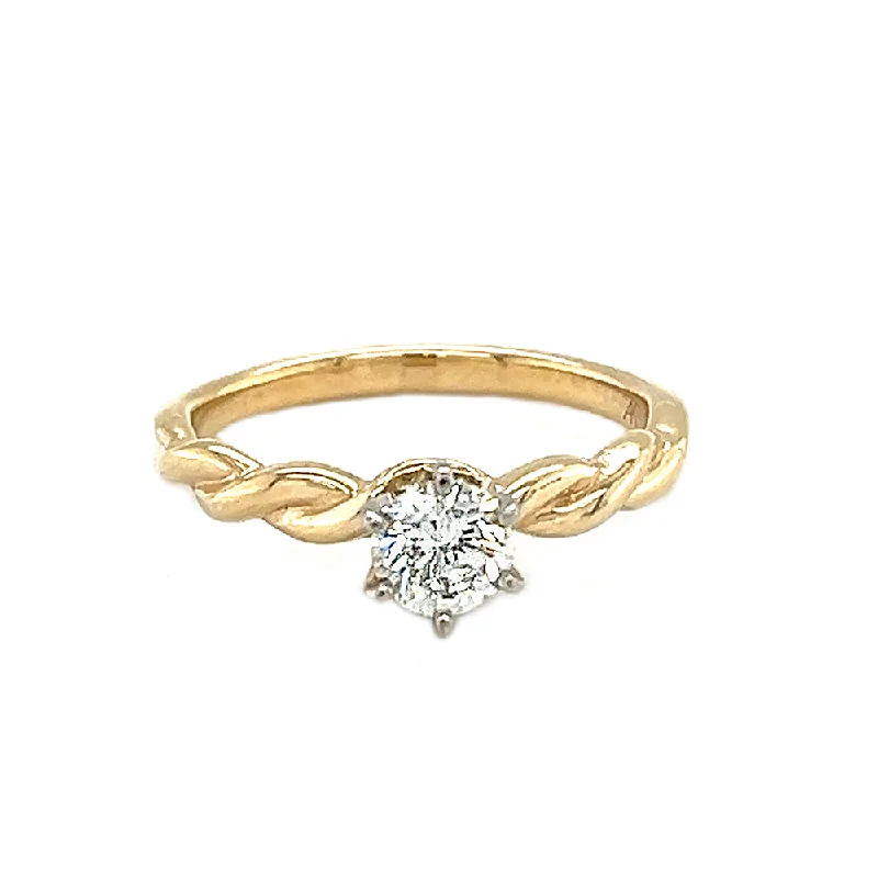 14K Yellow Gold Engagement Ring