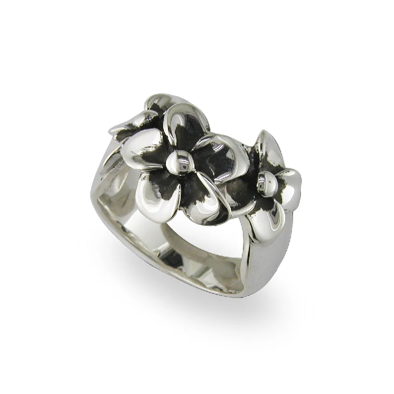 3 Plumeria Ring