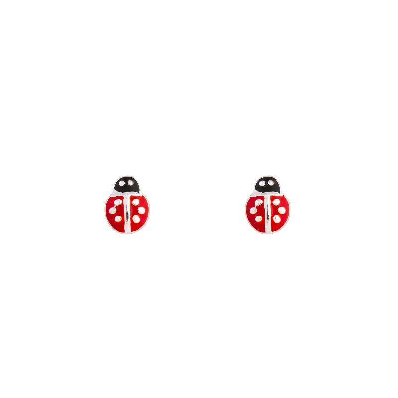 braided wedding ring men Little Ladybird Stud Earrings