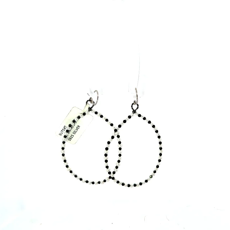 vintage-style filigree bracelet Black Spinel Drop Earrings