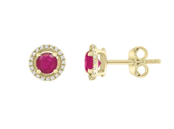 petite diamond promise ring Round Shape Rubies and Diamond Earrings in 14K Yellow Gold (0.58ctw) petite diamond promise ring Round Shape Rubies and Diamond Earrings in 14K Yellow Gold (0.58ctw)