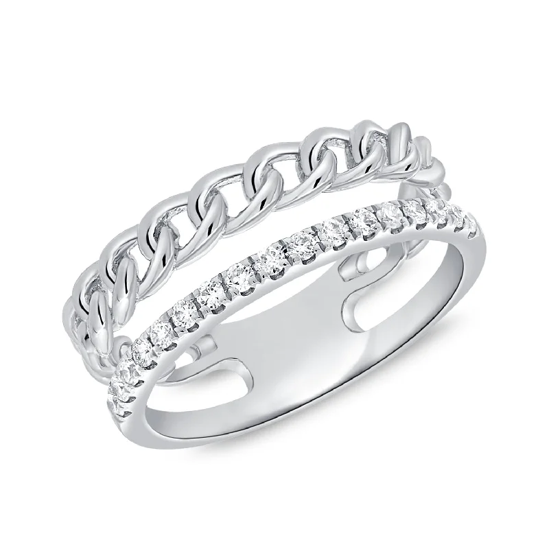 Diamond Designer Links Chain Ring