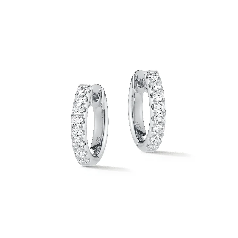 Thick Diamond Huggie Earrings