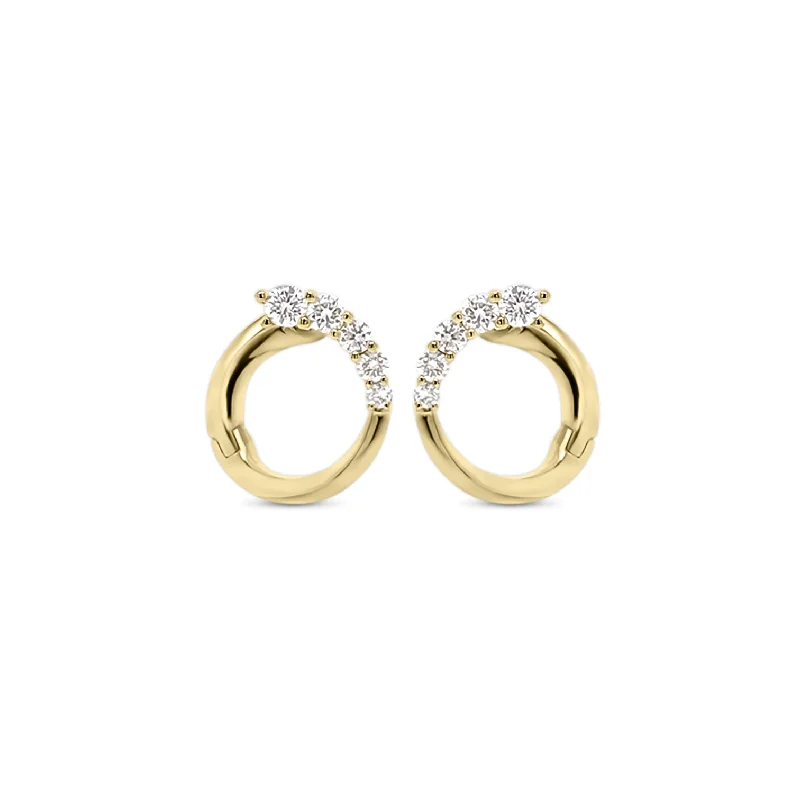 Diamond Small Front-Facing Hoop Earrings