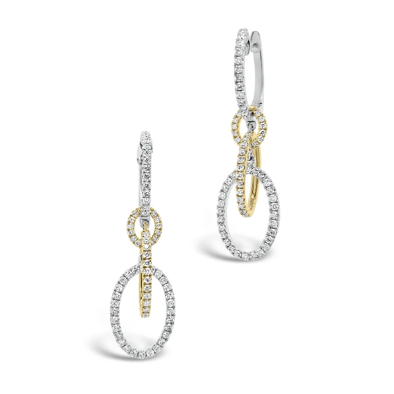 Diamond Two-Tone Dangle Earrings