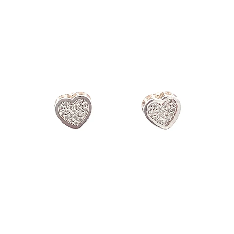 bezel set engagement ring modern Euphoria Silver Pave Stud Earrings
