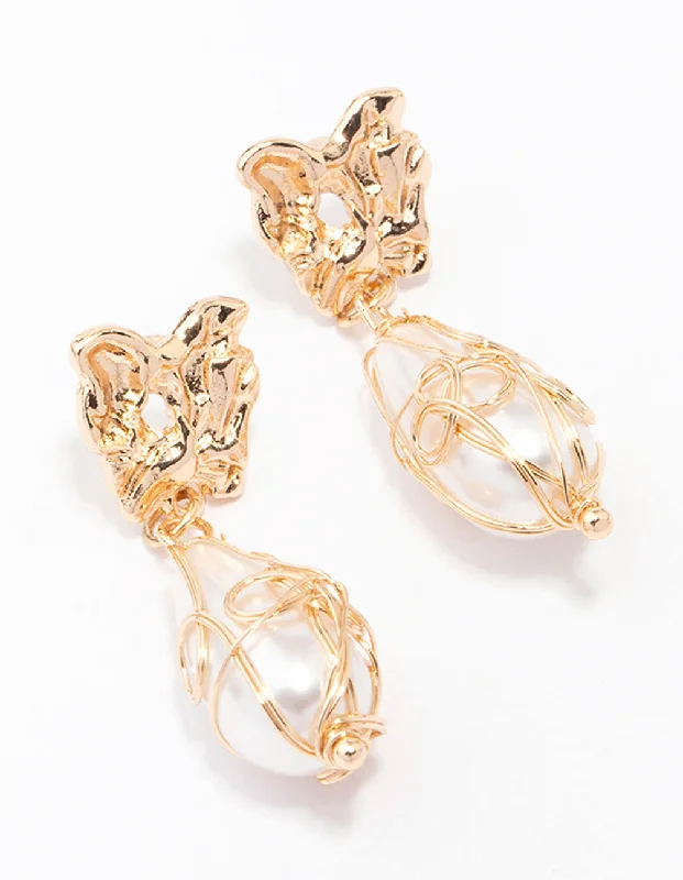 unique moon phase ring Gold Butterfly & Pearl Drop Earrings