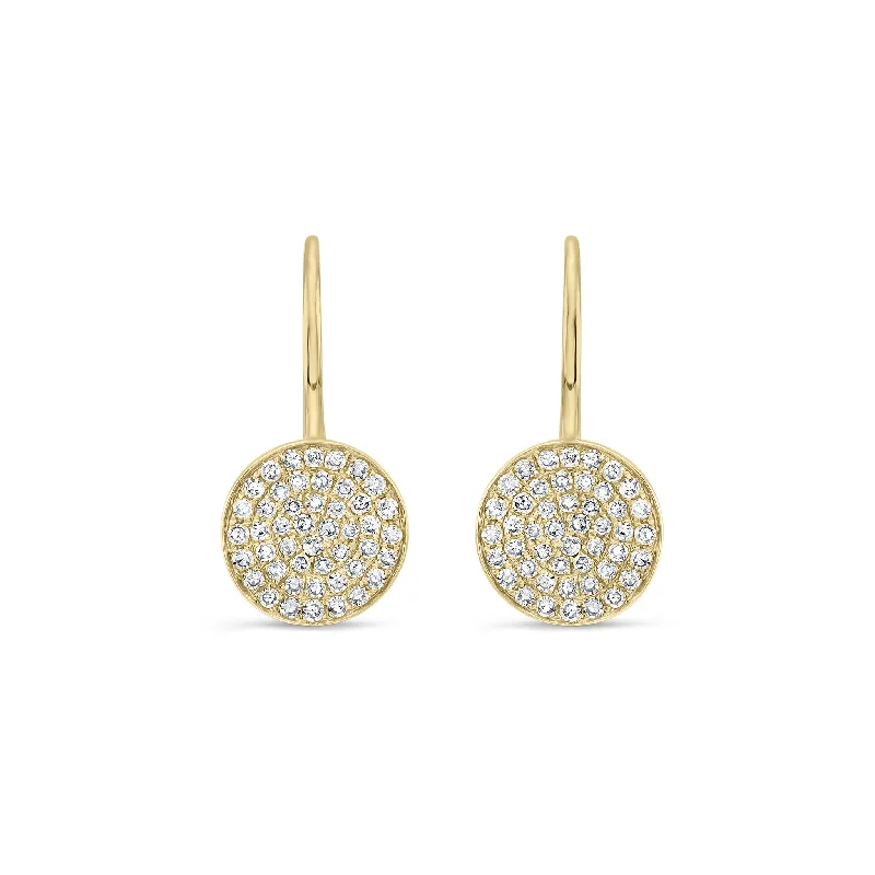 Pave Diamond Disc Earrings