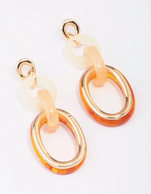 silver Celtic knot necklace Gold Mixed Circle Link Drop Earrings