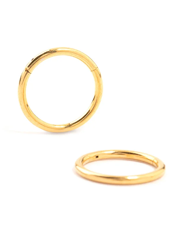 celestial star ring gold Gold Plated Stainless Steel Sleeper Earrings 10 MM