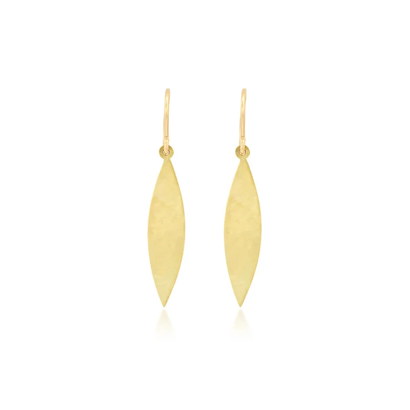 Hammered 1 Marquise Drop Earrings