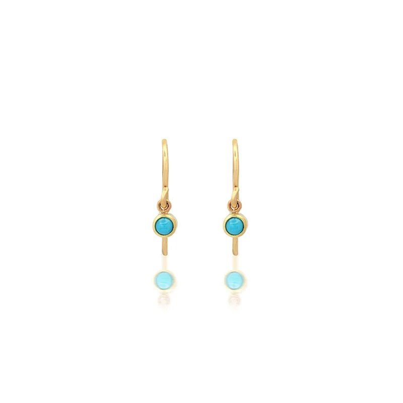 Large Turquoise Bezel Drop Earrings