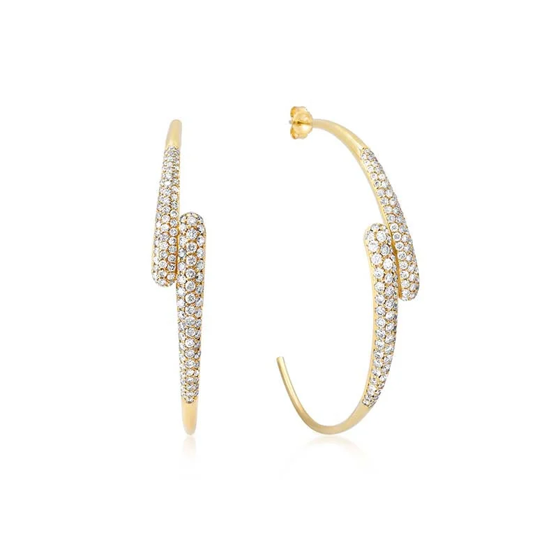 Medium Diamond Double Dome Hoops