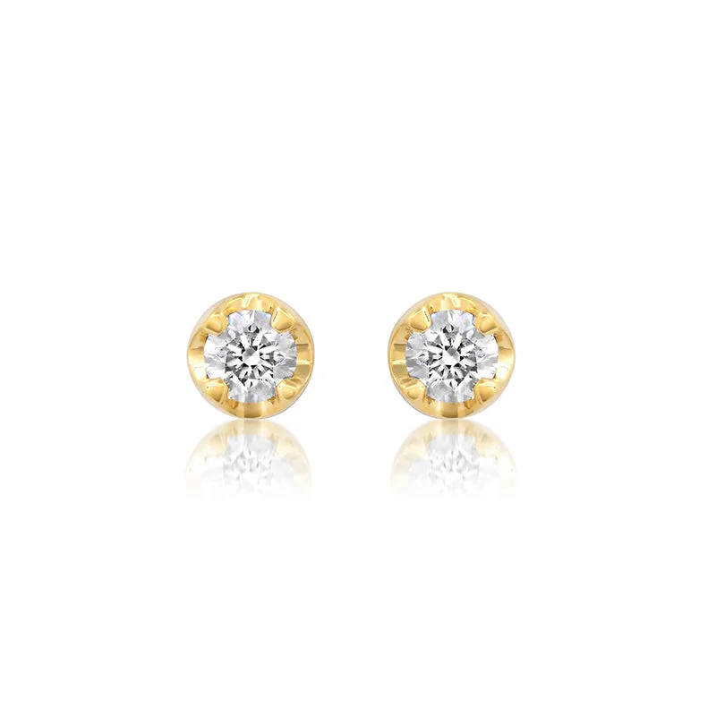 Medium Illusion Set Diamond Studs