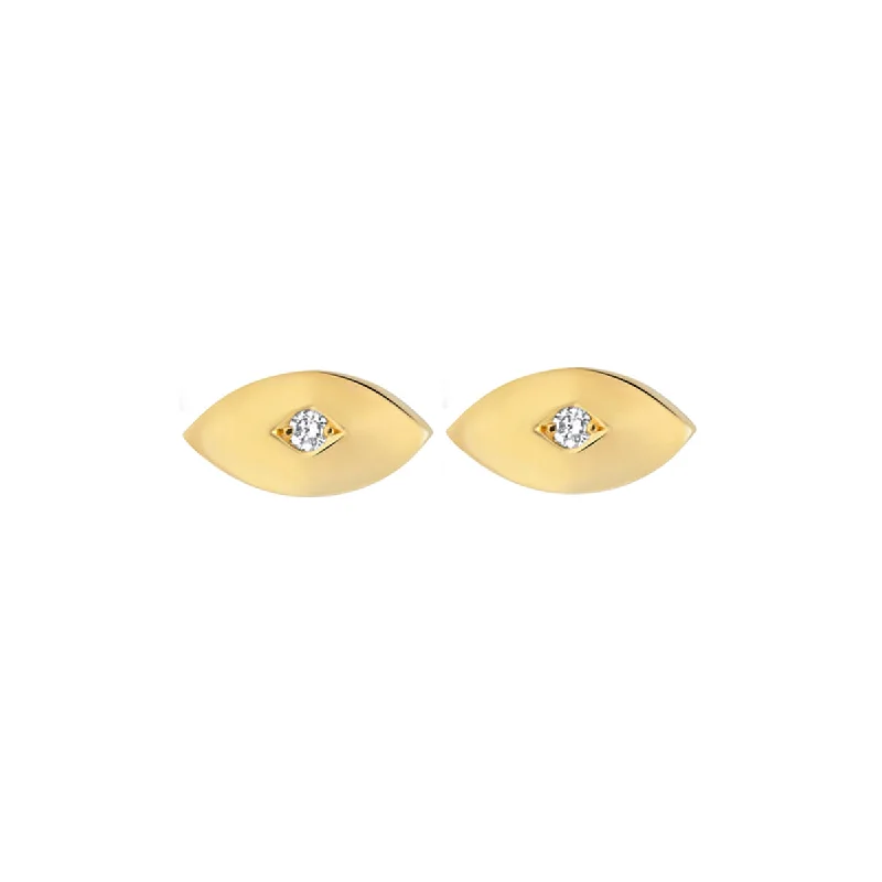 modern baguette diamond ring Mini Evil Eye Studs