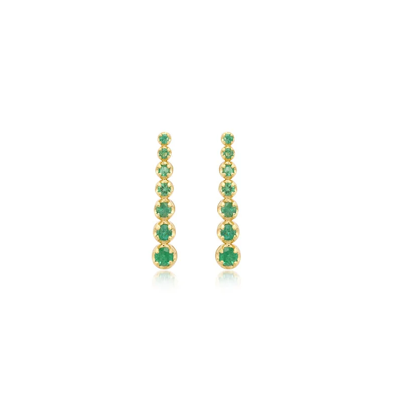 Mini Graduated Emerald Tennis Studs