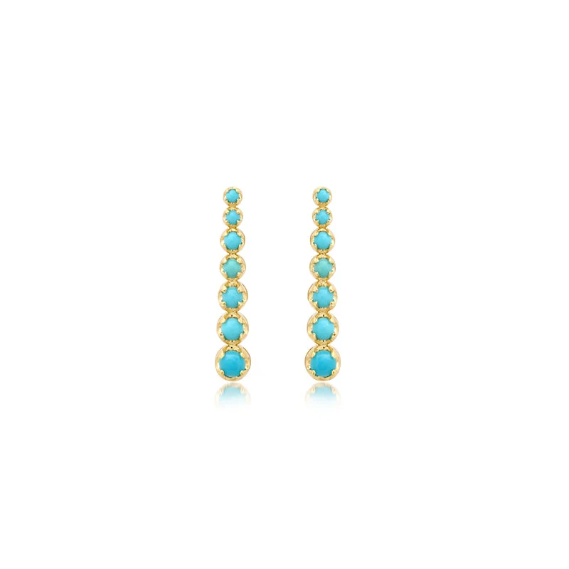 Mini Graduated Turquoise Tennis Studs