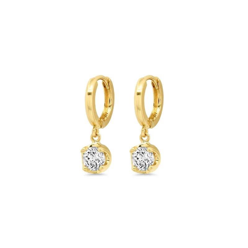adjustable braided rope ring Huggies with Illusion Set Diamond Drop