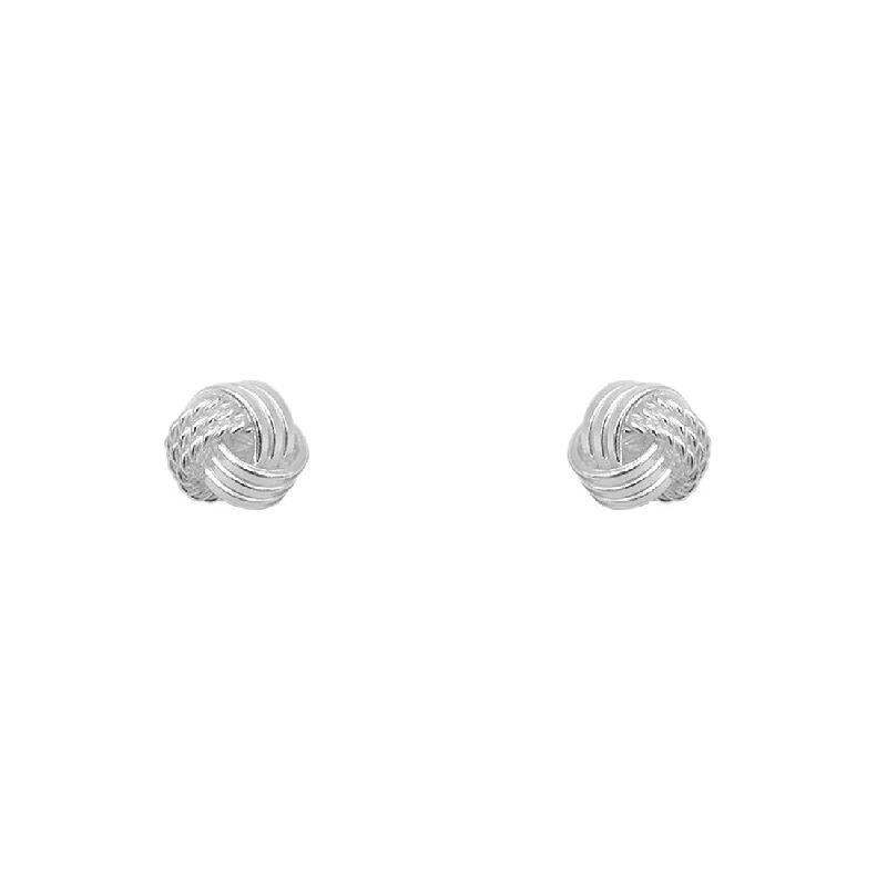 natural turquoise ring handmade Neive Knot Stud Silver Earrings