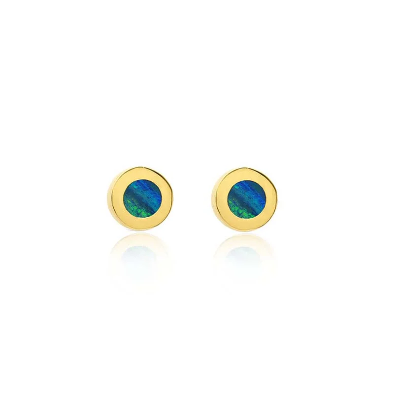 Opal Inlay Circle Studs