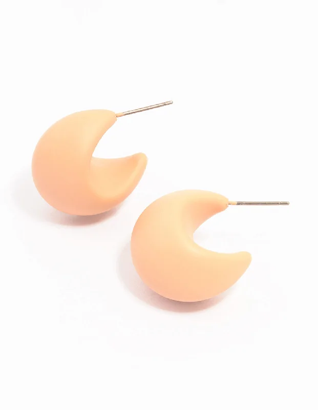 celestial zodiac sign necklace Orange Acrylic Marble Chubby C Hoop Earrings