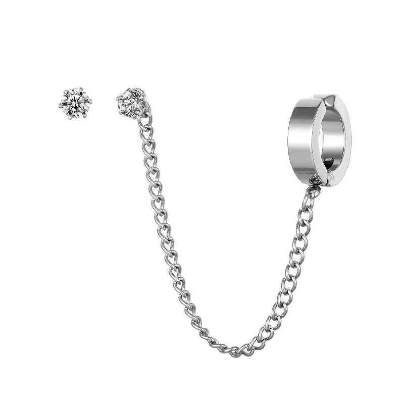 minimalist cuff bracelet adjustable Pair of Stud Earrings with 1 Clip Earrings
