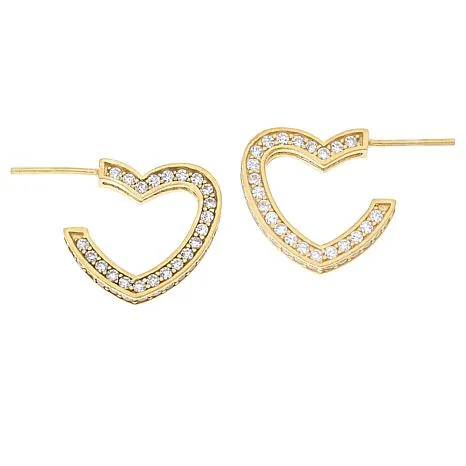 boho macrame bead anklet Katharine McPhee 1.70ctw Heart Hoop Earrings - Sterling Silver