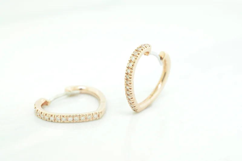 Heart Shape Diamond Hoop Earrings - available on special order