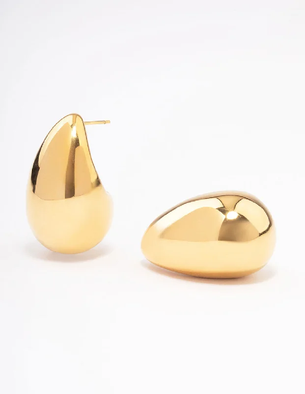 celestial constellation necklace silver Waterproof Gold Plated Waterproof Stainless Steel Large Teardrop Earrings