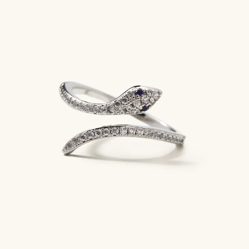 Silver Snake Adjustable Ring