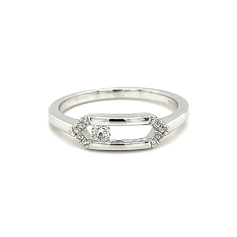 Sterling Silver and Diamond Fashion Ring