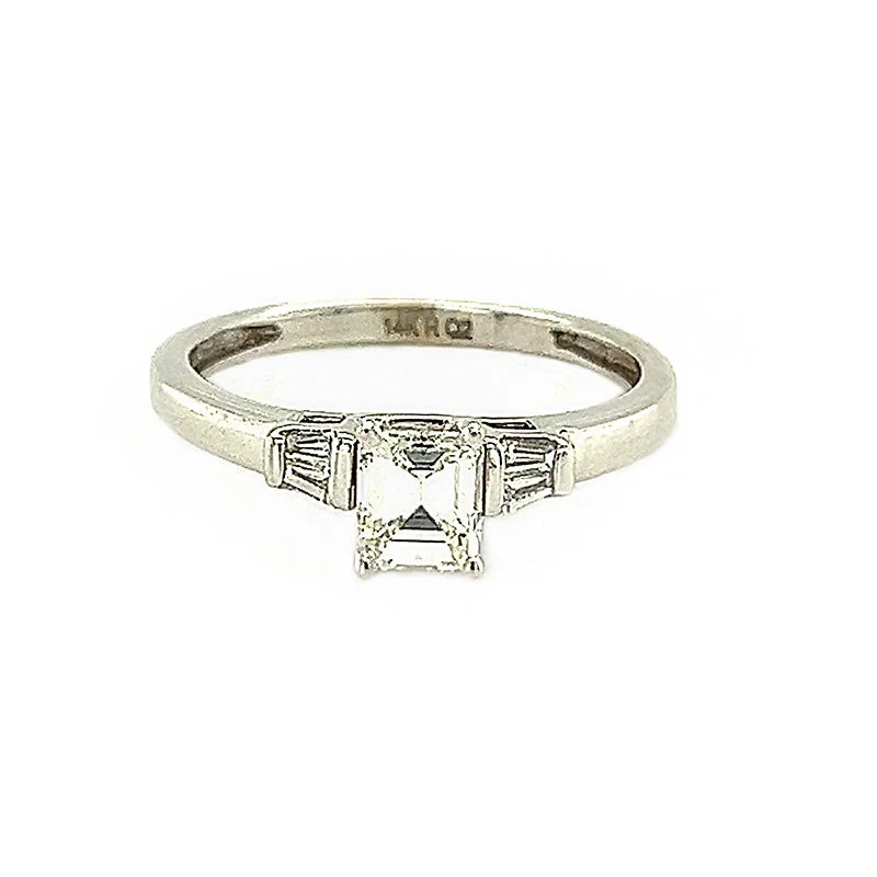 0.55 Carat Emerald Cut Diamond Engagement Ring