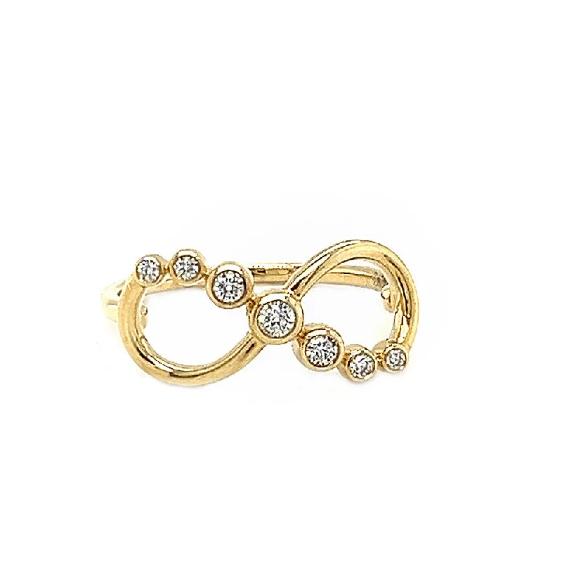 Yellow Gold and Diamond Infinity Ring