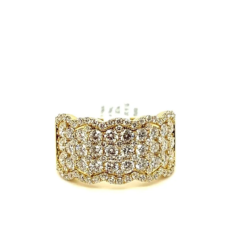 Yellow Gold Wide Diamond Fashion Band