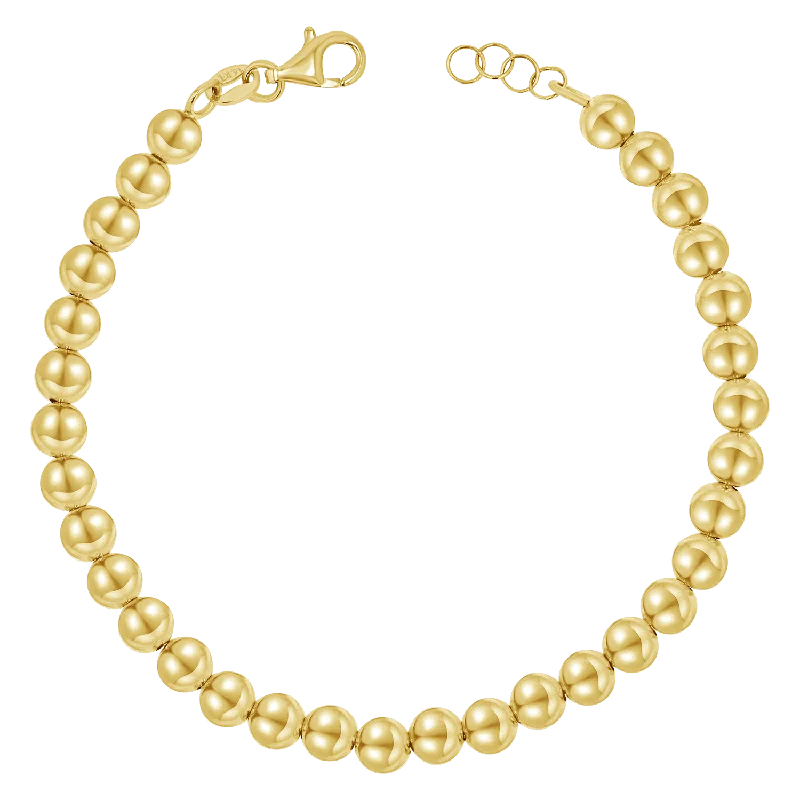 14K Gold 5mm Ball Bead Bracelet